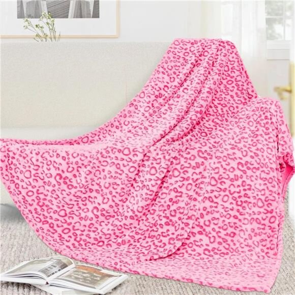 Warm Blanket Pink Soft Fleece Blankets Throw Blankets for Bed - Picture 4 of 8
